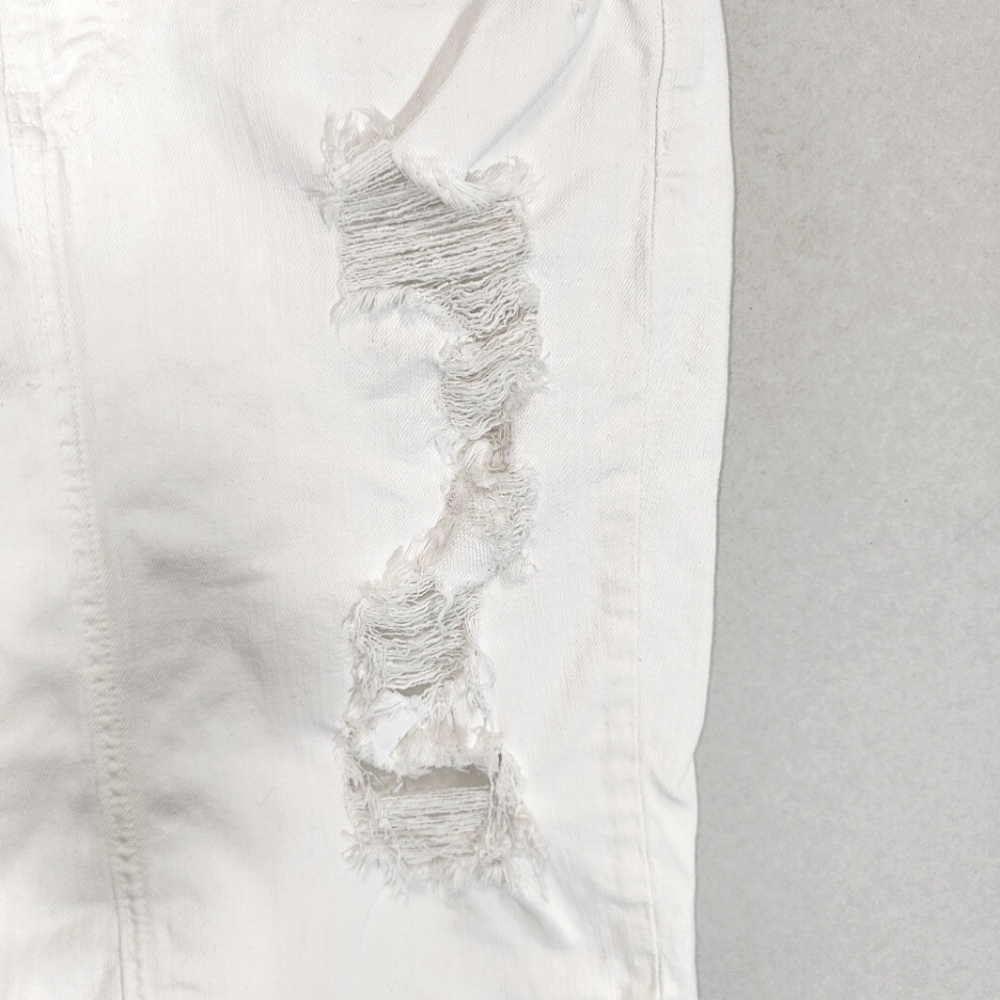 Current Elliot White Distressed Skirt Pencil Size UK 10 Waist 27in The Stiletto - Picture 5 of 11